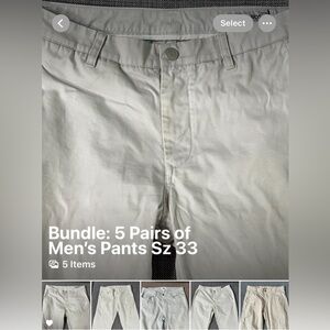 Bundle: 5 Pairs of Men’s Size 33 Pants